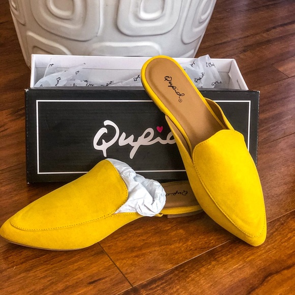 mustard mules shoes